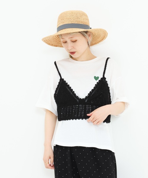 HEART MARKET(ハートマーケット)の「ハート刺繍ワイドなプリントT(Tシャツ/カットソー・レディース・ブラック/ナチュラル/ホワイト/チャコール・MEDIUM/LARGE)」の17枚目の写真
