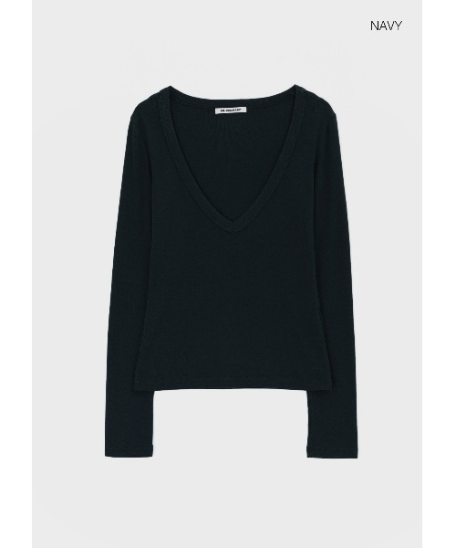 BLACKUP（ブラックアップ）の「[MADE] ローザディープVネック長袖Tシャツ（Tシャツ/カットソー・レディース・ライトグレー/チャコール/ブルーグリーン/ネイビー・FREE）」の12枚目の写真