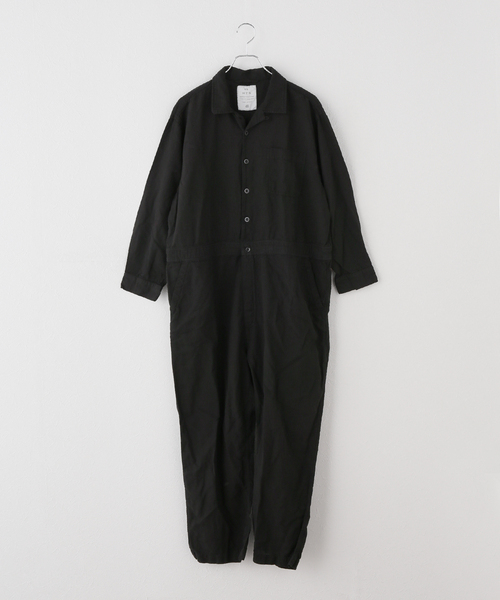 JOURNAL STANDARD(ジャーナルスタンダード)の「【HTS / エイチティーエス】 ONE-UP COLLAR OVERALLS(つなぎ/オールインワン・レディース・ブラック・46)」の1枚目の写真
