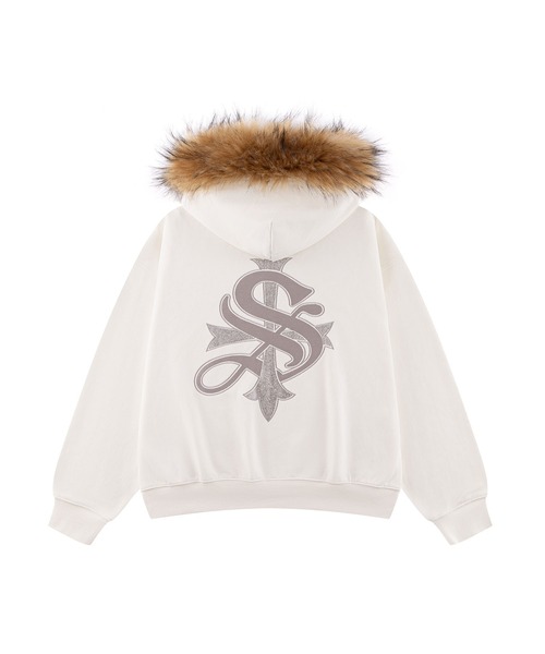 SUPPLIER(サプライヤー)の「ジップフーディ|Faux Fur Cross Zip Hoodie|SUPPLIER(パーカー・メンズ・オフホワイト/ブラック・MEDIUM/LARGE/X-LARGE/SMALL)」の18枚目の写真