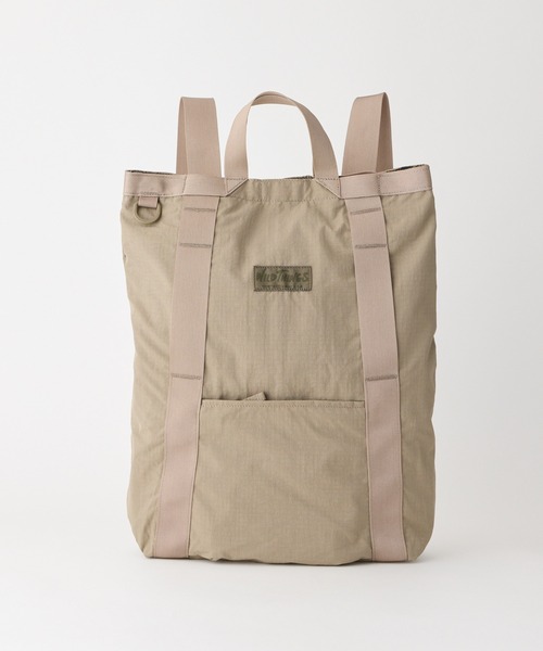WILD THINGS（ワイルドシングス）の「トートとリュックの2WAY【WILD THINGS】EASY TOTE RUCK リップストップナイロン デイパック（バックパック/リュック・レディース・ブラック/ベージュ/カーキ・ONE SIZE）」の3枚目の写真