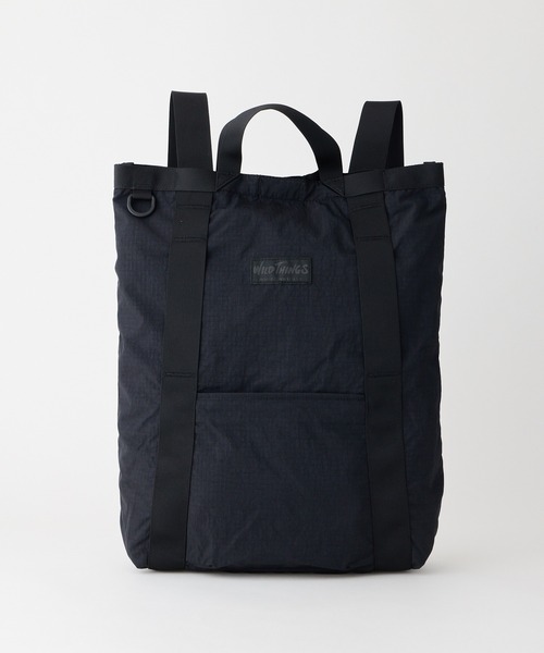 WILD THINGS（ワイルドシングス）の「トートとリュックの2WAY【WILD THINGS】EASY TOTE RUCK リップストップナイロン デイパック（バックパック/リュック・レディース・ブラック/ベージュ/カーキ・ONE SIZE）」の2枚目の写真