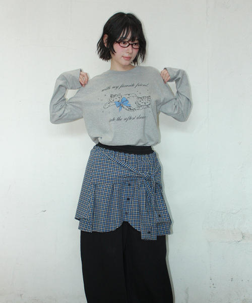 RONRON（ロンロン）の「SOFTEST DREAM CAT LONG SLEEVE GREY（Tシャツ/カットソー・レディース・その他・FREE）」の5枚目の写真