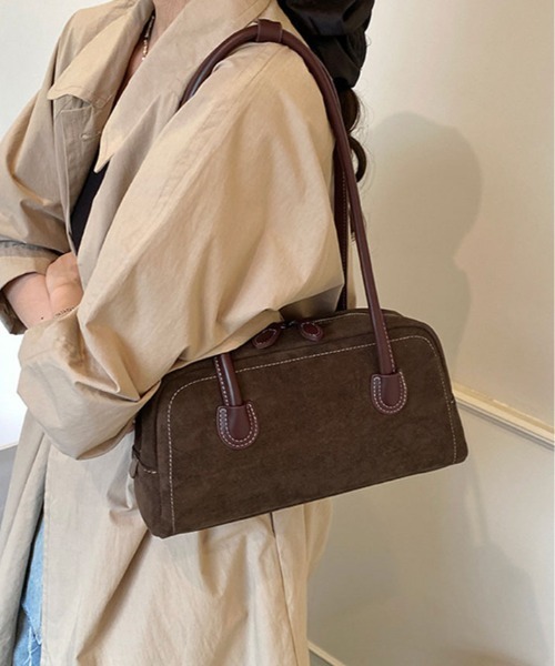 kirakiraShop(キラキラショップ)の「スエード調 コンビ ショルダーバッグ(ショルダーバッグ・レディース・ブラック/ブラウン/ワイン・FREE)」の5枚目の写真