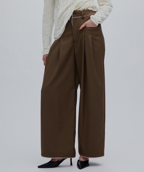 Ameri(アメリ)の「PETIT LACE VOLUME PANTS(その他パンツ・レディース・マルチ/ベージュ/グレー・SMALL/X-SMALL/MEDIUM)」の3枚目の写真