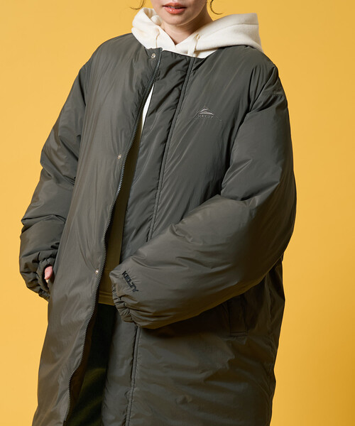 FREAK'S STORE（フリークスストア）の「限定展開 KELTY × FREAK'S STORE/ケルティ 別注 サーモライト 中綿 ノーカラー ロング ダウン（ダウンジャケット/コート・レディース・ブラック/オリーブ/ベージュ・ﾌﾘ-）」の7枚目の写真
