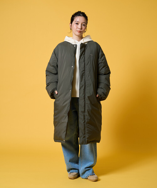 FREAK'S STORE（フリークスストア）の「限定展開 KELTY × FREAK'S STORE/ケルティ 別注 サーモライト 中綿 ノーカラー ロング ダウン（ダウンジャケット/コート・レディース・ブラック/オリーブ/ベージュ・ﾌﾘ-）」の11枚目の写真