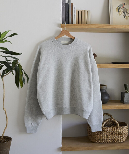FREAK'S STORE(フリークスストア)の「限定展開 スウェットライク クロップド丈 クルーネック ニット(ニット/セーター・メンズ・ネイビー/ブラウン/ブラック/チャコールグレー/アッシュグレー・LARGE/MEDIUM)」の16枚目の写真
