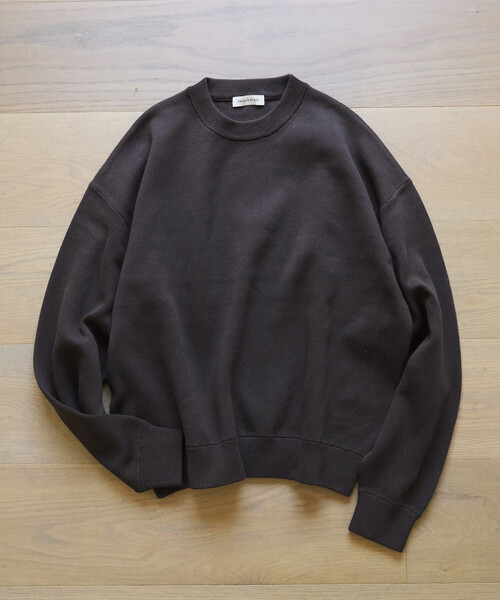 FREAK'S STORE(フリークスストア)の「限定展開 スウェットライク クロップド丈 クルーネック ニット(ニット/セーター・メンズ・ネイビー/ブラウン/ブラック/チャコールグレー/アッシュグレー・LARGE/MEDIUM)」の17枚目の写真
