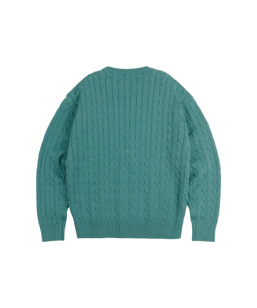 SECONDMONO（セカンドモノローグ）の「Heavyweight Cable Crew Neck Knit [J.GREEN]_COOSKT040J.GREEN（ニット/セーター・レディース・その他・LARGE/MEDIUM/SMALL/X-SMALL）」の2枚目の写真