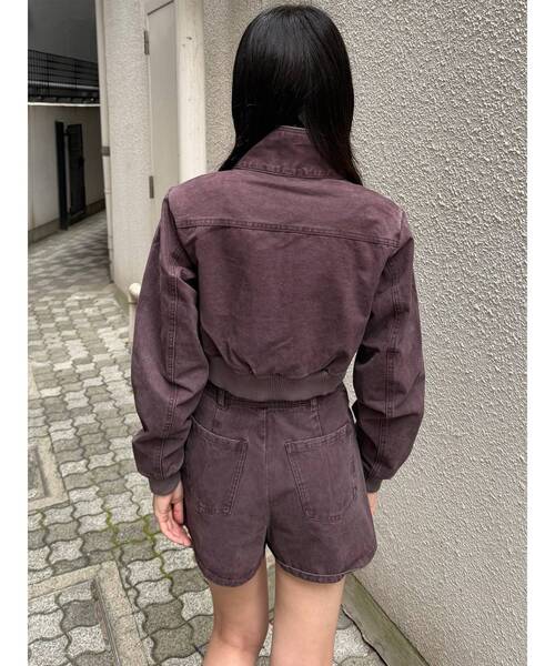 MURUA(ムルーア)の「【セットアップ対応】ナポレオンライクショートブルゾン(ブルゾン・レディース・パープル/カーキ・FREE)」の14枚目の写真