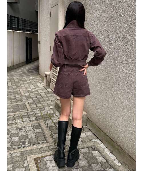 MURUA(ムルーア)の「【セットアップ対応】ナポレオンライクショートブルゾン(ブルゾン・レディース・パープル/カーキ・FREE)」の16枚目の写真