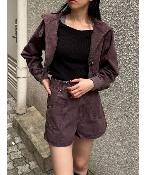 MURUA(ムルーア)の「【セットアップ対応】ナポレオンライクショートブルゾン(ブルゾン・レディース・パープル/カーキ・FREE)」の18枚目の写真