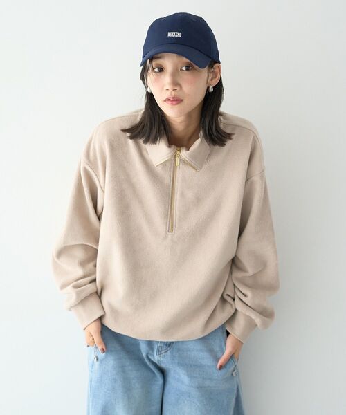 earth music&ecology(アースミュージックアンドエコロジー)の「スタンドカラーフリーストップス(Tシャツ/カットソー・レディース・パープル/ベージュ/ブラック・FREE)」の21枚目の写真