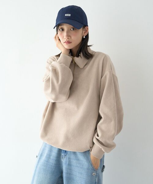 earth music&ecology(アースミュージックアンドエコロジー)の「スタンドカラーフリーストップス(Tシャツ/カットソー・レディース・パープル/ベージュ/ブラック・FREE)」の22枚目の写真