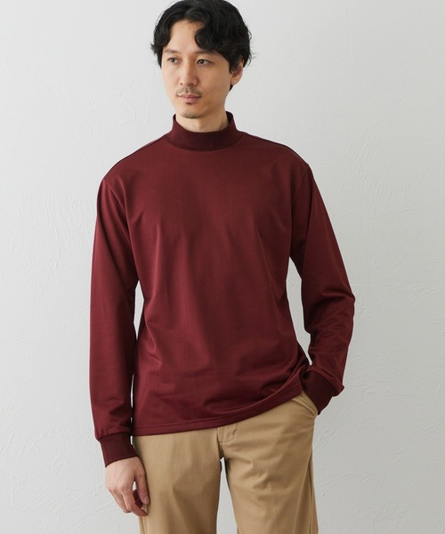 EDWIN(エドウィン)の「デニスラ 長袖モックネック Tシャツ【吸水速乾/抗菌防臭/ビジネス】(Tシャツ/カットソー・メンズ・ホワイト/ワイン/ブラウン/ネイビー/ブラック・LARGE/MEDIUM/SMALL/X-LARGE)」の5枚目の写真
