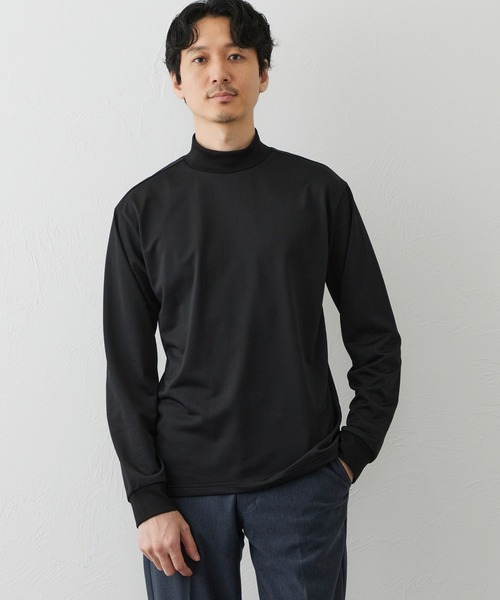 EDWIN(エドウィン)の「デニスラ 長袖モックネック Tシャツ【吸水速乾/抗菌防臭/ビジネス】(Tシャツ/カットソー・メンズ・ホワイト/ワイン/ブラウン/ネイビー/ブラック・LARGE/MEDIUM/SMALL/X-LARGE)」の3枚目の写真