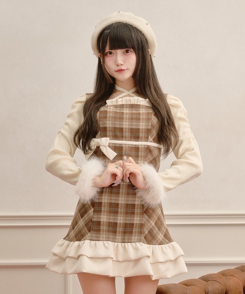 Pal elfy（パルエルフィー）の「クラシカルリボンチェックワンピース