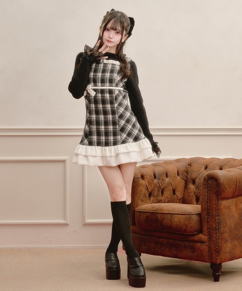 Pal elfy（パルエルフィー）の「クラシカルリボンチェックワンピース