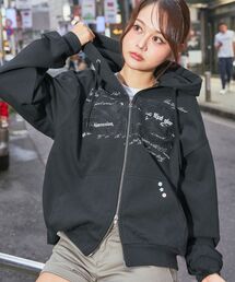 SEQUENZ（シークエンズ）の「※WEB限定   レースロゴジップパーカー   sqnz oval lace logo zip p k（パーカー）」