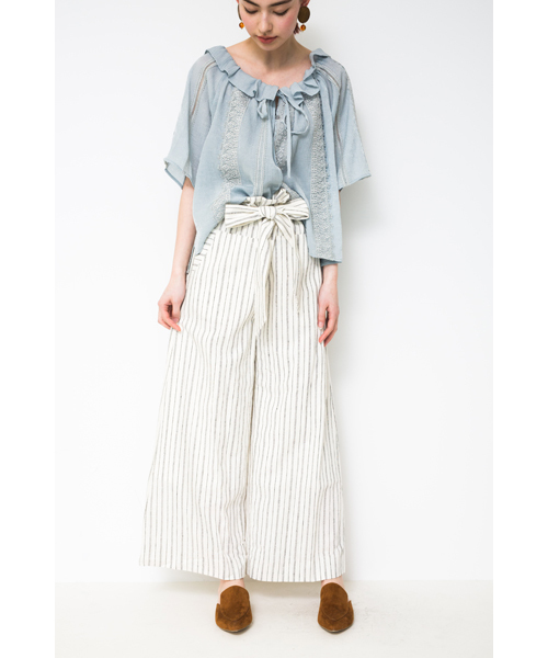 TEVALT(ヴァレット)の「<Titilate valet> ストライプ ウエストタックパンツ(その他パンツ・レディース・ベージュ/ホワイト/ホワイト系その他・38)」の8枚目の写真