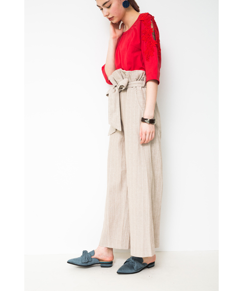 TEVALT(ヴァレット)の「<Titilate valet> ストライプ ウエストタックパンツ(その他パンツ・レディース・ベージュ/ホワイト/ホワイト系その他・38)」の16枚目の写真