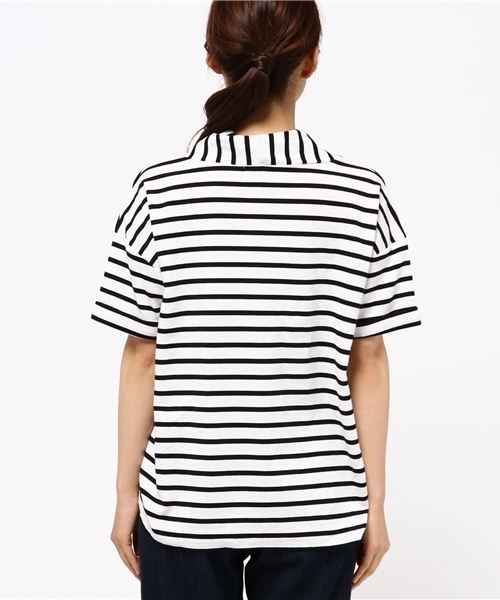 CIAOPANIC TYPY（チャオパニックティピー）の「細リップルVネック抜き襟Tシャツ（Tシャツ/カットソー・レディース・オフホワイト/ネイビー/ブラウン/その他19・FREE）」の7枚目の写真