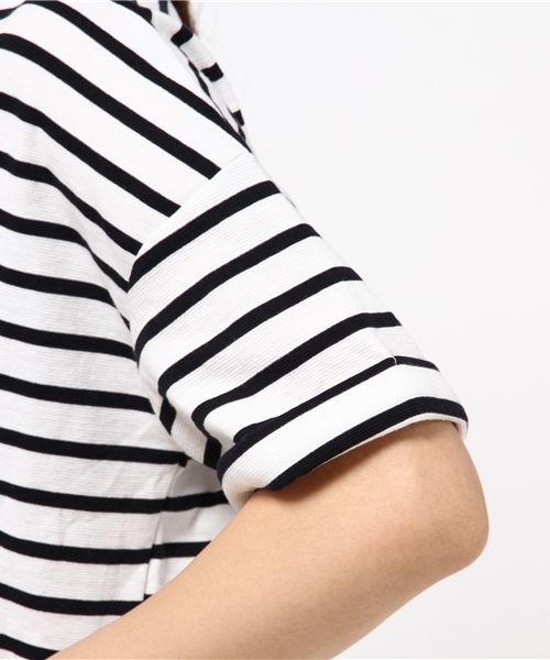 CIAOPANIC TYPY（チャオパニックティピー）の「細リップルVネック抜き襟Tシャツ（Tシャツ/カットソー・レディース・オフホワイト/ネイビー/ブラウン/その他19・FREE）」の9枚目の写真