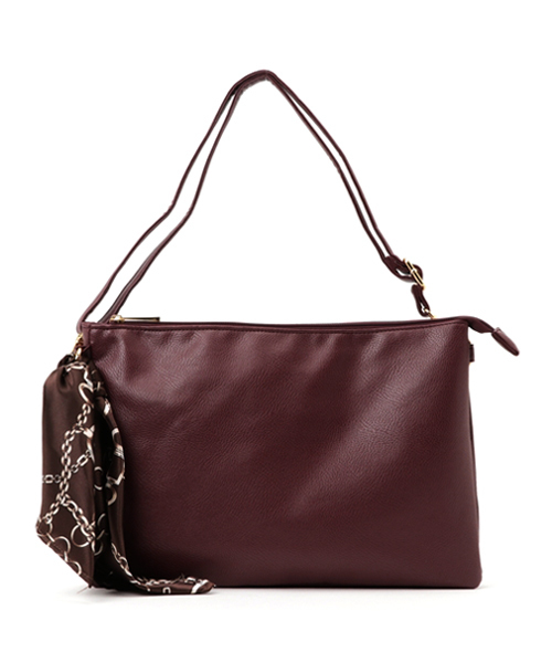 WEGO（ウィゴー）の「WEGO/【2点セット】スカーフ付きクラッチバッグ（クラッチバッグ・レディース・ブラウン/ホワイト/ブラック/ワイン/ダークグリーン・FREE）」の18枚目の写真