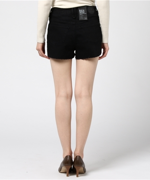 RES DENIM(レスデニム)の「RES DENIM/HARRYS HI CUTOFF /レスデニム/デニムショーツ ショートパンツ(デニムパンツ・レディース・ブラック・26inch)」の4枚目の写真