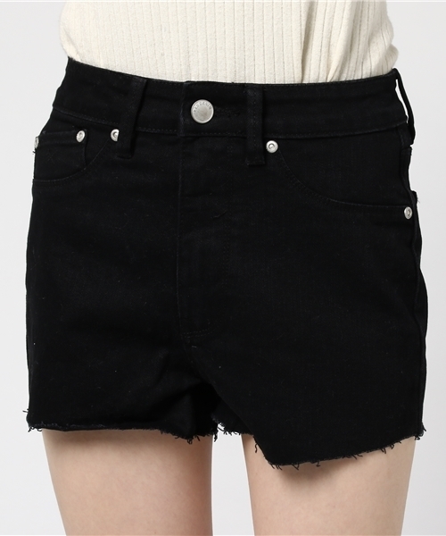 RES DENIM(レスデニム)の「RES DENIM/HARRYS HI CUTOFF /レスデニム/デニムショーツ ショートパンツ(デニムパンツ・レディース・ブラック・26inch)」の5枚目の写真