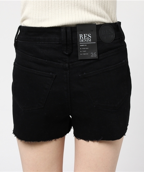 RES DENIM(レスデニム)の「RES DENIM/HARRYS HI CUTOFF /レスデニム/デニムショーツ ショートパンツ(デニムパンツ・レディース・ブラック・26inch)」の6枚目の写真