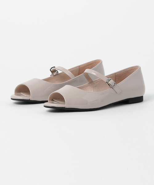 WA ORiental TRaffic（ダブルエーオリエンタルトラフィック）の「春夏新作★オープントゥフラットパンプス★7610（パンプス・レディース・ブラック/ピンク/ベージュ・38/41/39/36/35/40/42/37/34）」の2枚目の写真