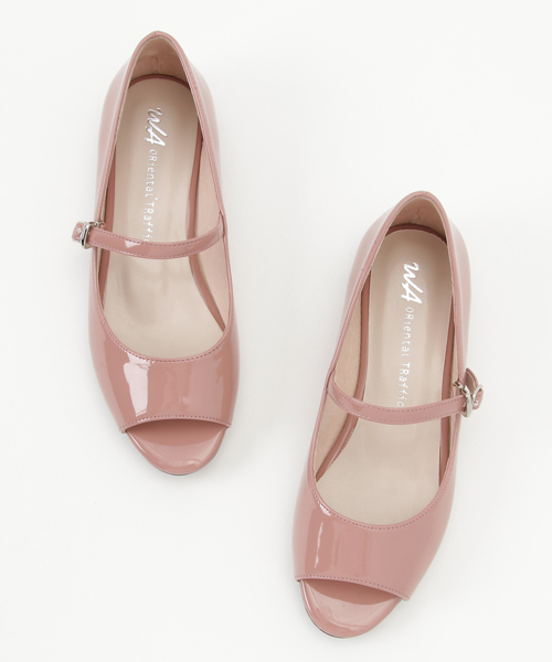 WA ORiental TRaffic（ダブルエーオリエンタルトラフィック）の「春夏新作★オープントゥフラットパンプス★7610（パンプス・レディース・ブラック/ピンク/ベージュ・38/41/39/36/35/40/42/37/34）」の7枚目の写真