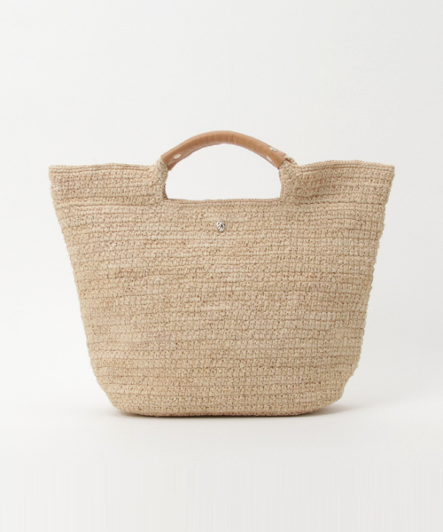 Helen Kaminski(ヘレンカミンスキー)の「HELEN KAMINSKY(ヘレンカミンスキー)ラフィアカゴバッグ (かごバッグ・レディース・グレー/ベージュ・ONE SIZE)」の2枚目の写真