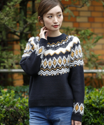 RAY CASSIN | 求心柄フェザー使いプルオーバー(ニット/セーター)