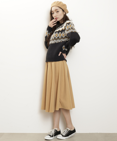 RAY CASSIN（レイカズン）の「求心柄フェザー使いプルオーバー（ニット/セーター・レディース・ネイビー/ピンク/オフホワイト・FREE）」の19枚目の写真