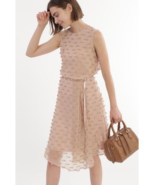 JILL STUART（ジルスチュアート）の「◆ボウカットジャガードノースリーブブラウス（シャツ/ブラウス・レディース・ブラック/ピンク・S/M）」の6枚目の写真