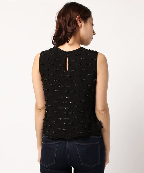 JILL STUART（ジルスチュアート）の「◆ボウカットジャガードノースリーブブラウス（シャツ/ブラウス・レディース・ブラック/ピンク・S/M）」の16枚目の写真