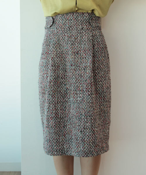 mysty woman（ミスティウーマン）の「ツィード／チェックアソートタイトスカート（スカート・レディース・ベージュ系その他/レッド系その他/ネイビー・FREE）」の4枚目の写真