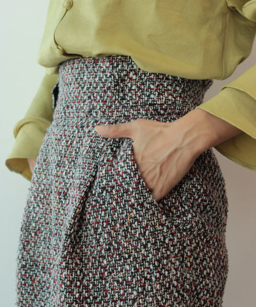 mysty woman（ミスティウーマン）の「ツィード／チェックアソートタイトスカート（スカート・レディース・ベージュ系その他/レッド系その他/ネイビー・FREE）」の7枚目の写真