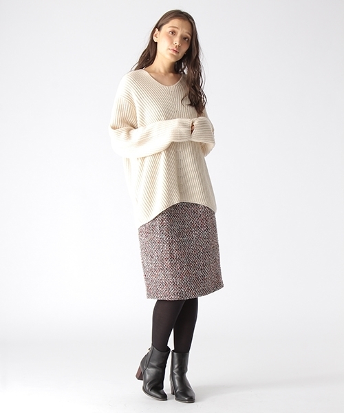 mysty woman（ミスティウーマン）の「ツィード／チェックアソートタイトスカート（スカート・レディース・ベージュ系その他/レッド系その他/ネイビー・FREE）」の20枚目の写真