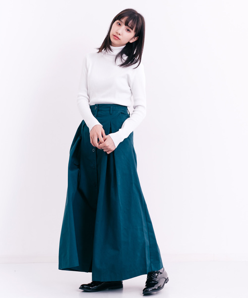 MERLOT（メルロー）の「フロントボタンロングスカート1126（スカート・レディース・ブルーグリーン/カーキ/ベージュ/ブラック・FREE）」の14枚目の写真