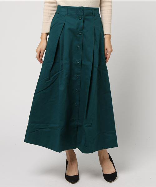 MERLOT（メルロー）の「フロントボタンロングスカート1126（スカート・レディース・ブルーグリーン/カーキ/ベージュ/ブラック・FREE）」の5枚目の写真