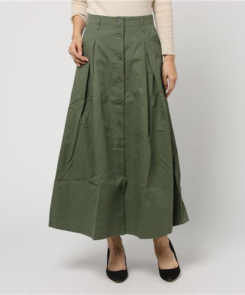 MERLOT（メルロー）の「フロントボタンロングスカート1126（スカート・レディース・ブルーグリーン/カーキ/ベージュ/ブラック・FREE）」の13枚目の写真
