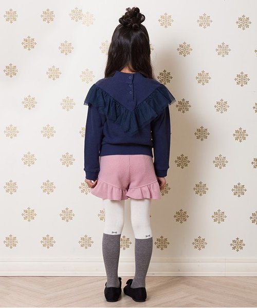 apres les cours(アプレレクール)の「ニットソーフリルショートパンツ(その他パンツ・キッズ・ベージュ/ネイビー/サーモンピンク・100/110/120/130/140/80/90)」の10枚目の写真