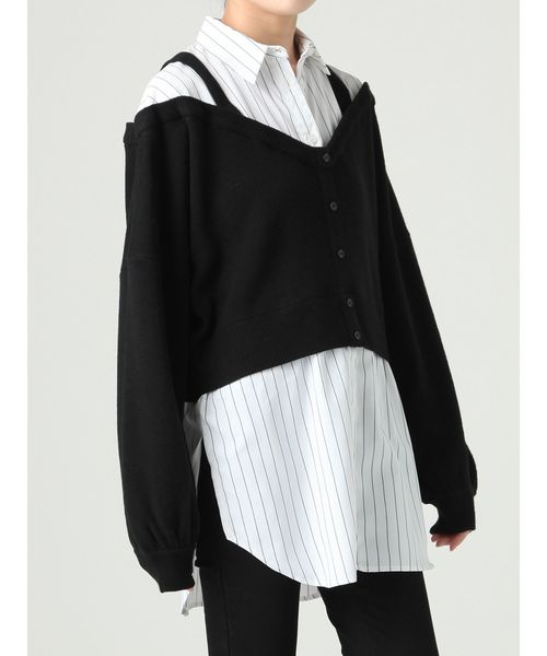 MURUA（ムルーア）の「カーデレイヤードシャツ（シャツ/ブラウス・レディース・ラベンダー/その他1/ブラック・FREE）」の3枚目の写真