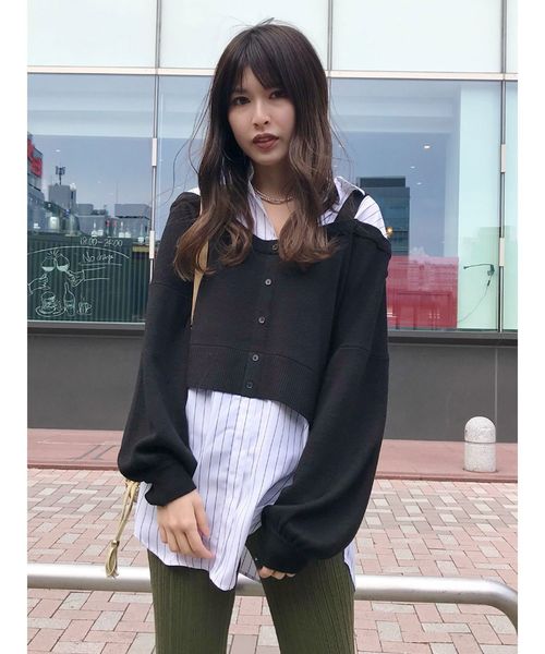 MURUA（ムルーア）の「カーデレイヤードシャツ（シャツ/ブラウス・レディース・ラベンダー/その他1/ブラック・FREE）」の19枚目の写真