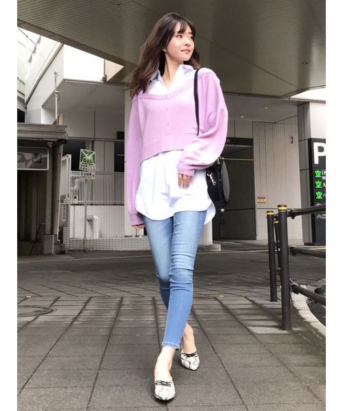 MURUA（ムルーア）の「カーデレイヤードシャツ（シャツ/ブラウス・レディース・ラベンダー/その他1/ブラック・FREE）」の18枚目の写真