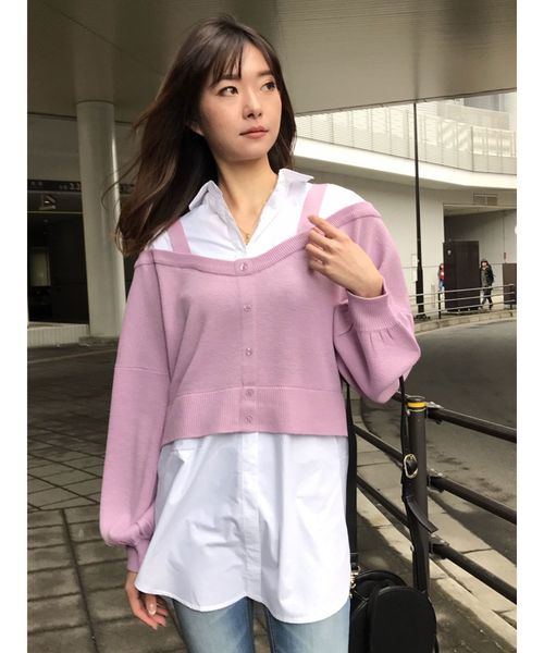 MURUA（ムルーア）の「カーデレイヤードシャツ（シャツ/ブラウス・レディース・ラベンダー/その他1/ブラック・FREE）」の17枚目の写真